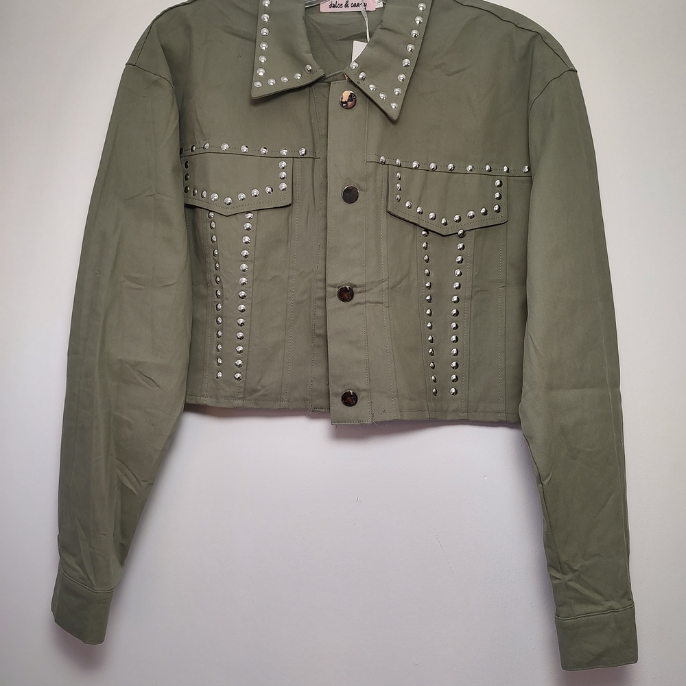 Olive Studded Jacket